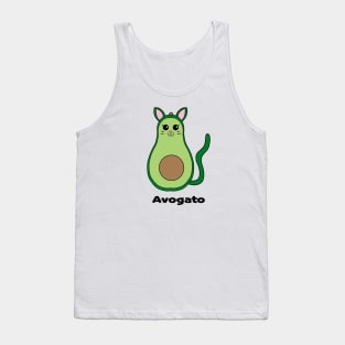 Avogato Cat Avocado Pun Joke Funny Illustration Tank Top